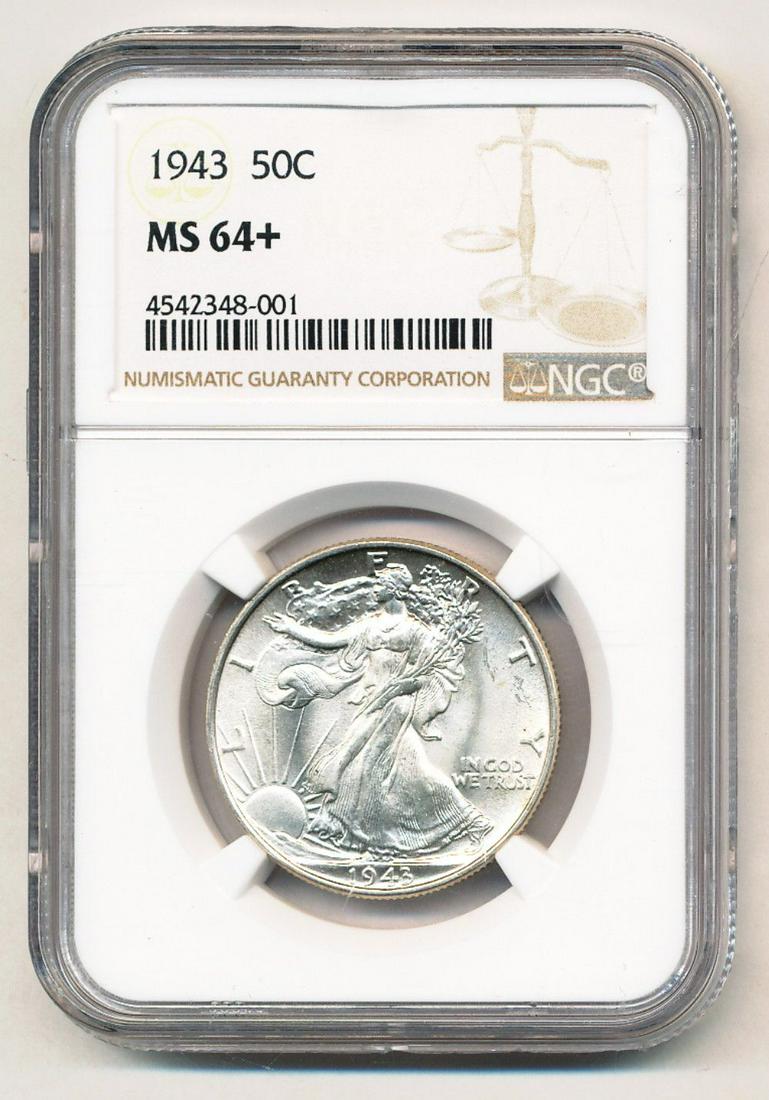 1943 Walking Liberty Silver Half Dollar NGC MS64+ (1 of 2)