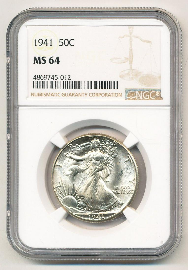 1941 Walking Liberty Silver Half Dollar NGC MS64 (1 of 2)