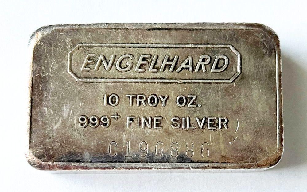 Vintage Engelhard Silver 10 oz Bar (1 of 5)