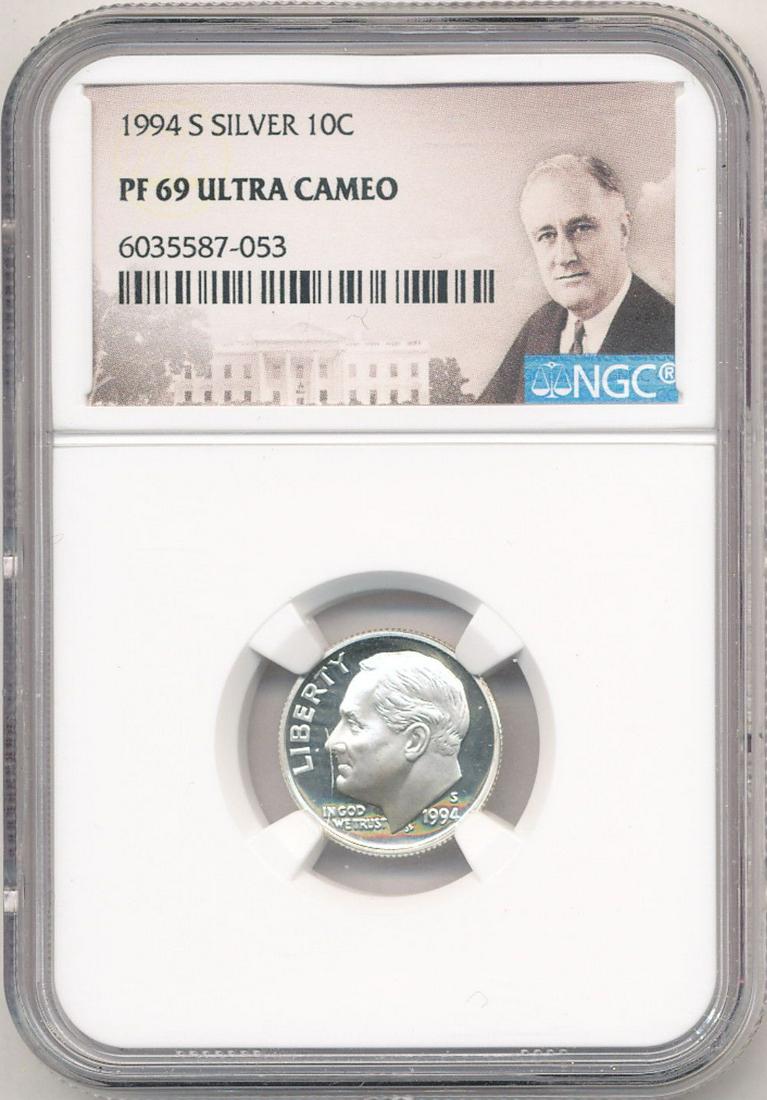 1994-S Silver Roosevelt Dime NGC PF69 Ultra Cameo (1 of 4)