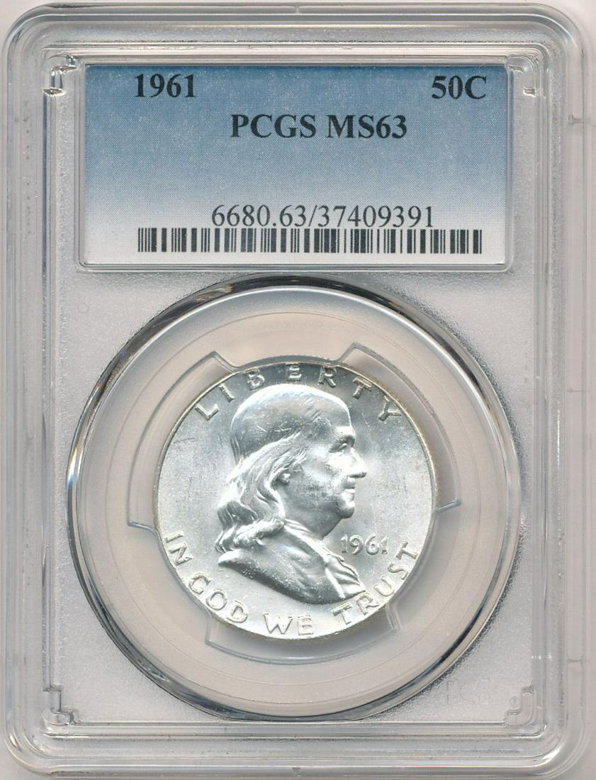 1961 Silver Franklin Half Dollar PCGS MS63 (1 of 4)