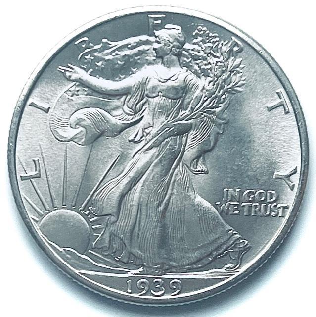 1939 Walking Liberty Silver Half Dollar MS 63-65 (1 of 2)
