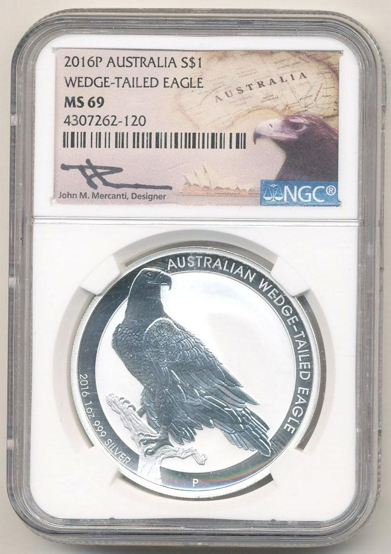 2016-P Australia $1 Wedge-Tailed Eagle NGC MS69 (1 of 2)