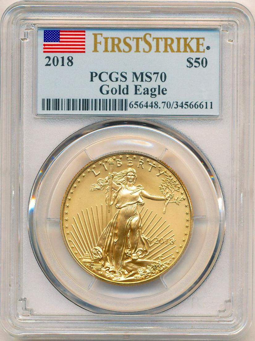2018 1 oz Gold $50 Eagle PCGS MS70 First Strike (1 of 4)