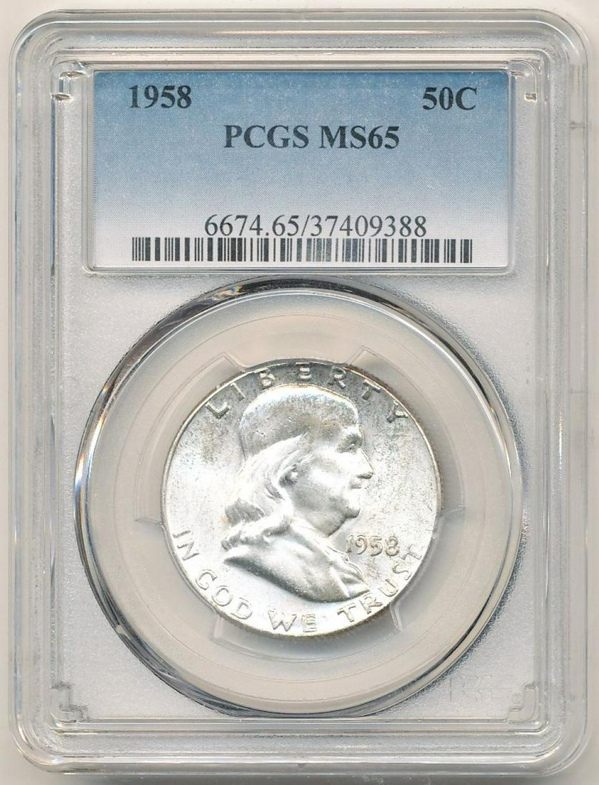 1958 Silver Franklin Half Dollar PCGS MS65 (1 of 2)