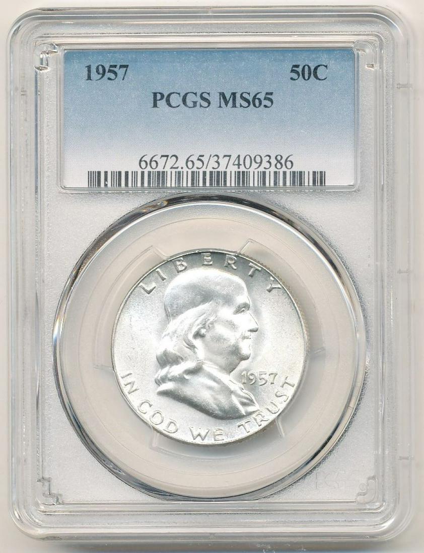 1957 Silver Franklin Half Dollar PCGS MS65 (1 of 2)