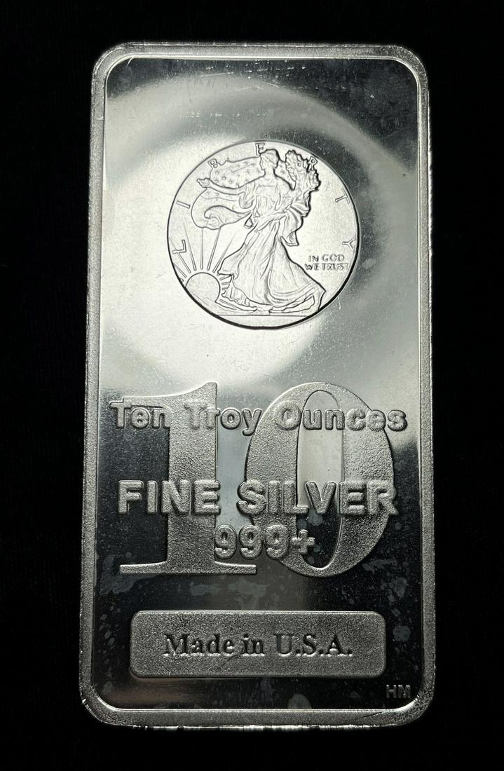 Walking Liberty Design 10 oz .999+ Silver Bar (1 of 5)