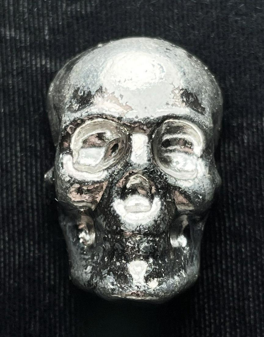 2 oz .999 Silver Poured Skull (1 of 5)
