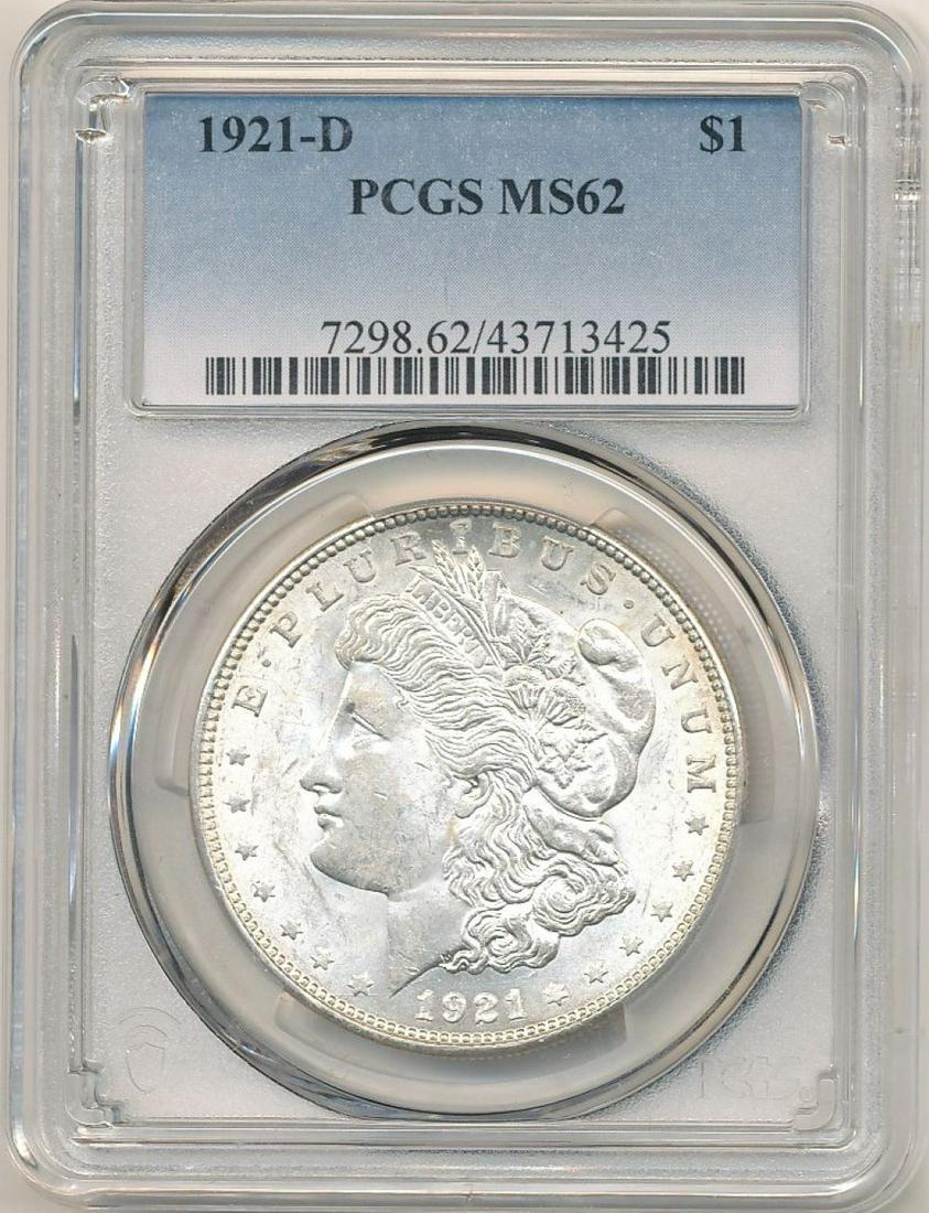 1921-D Morgan Silver Dollar PCGS MS62 (1 of 2)