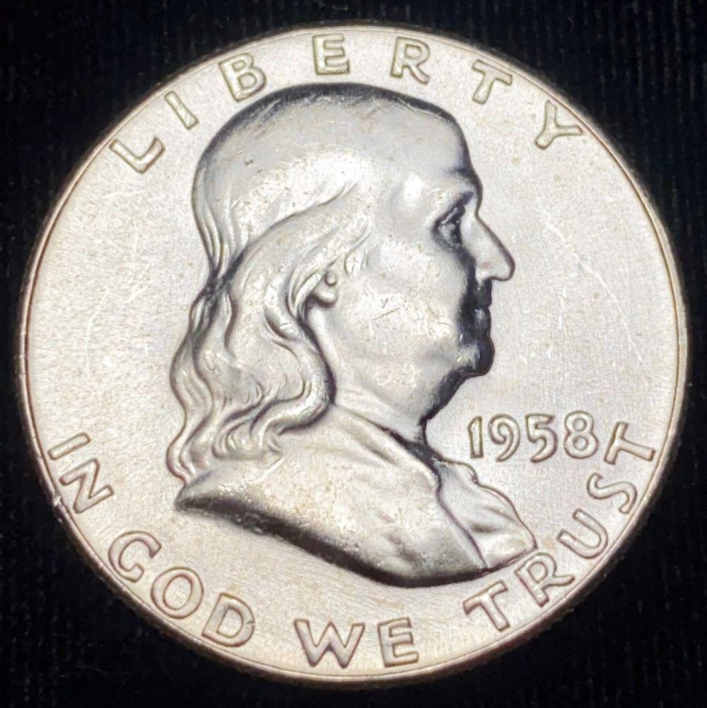 1958 P Franklin Silver Half Dollar Choice BU (1 of 2)