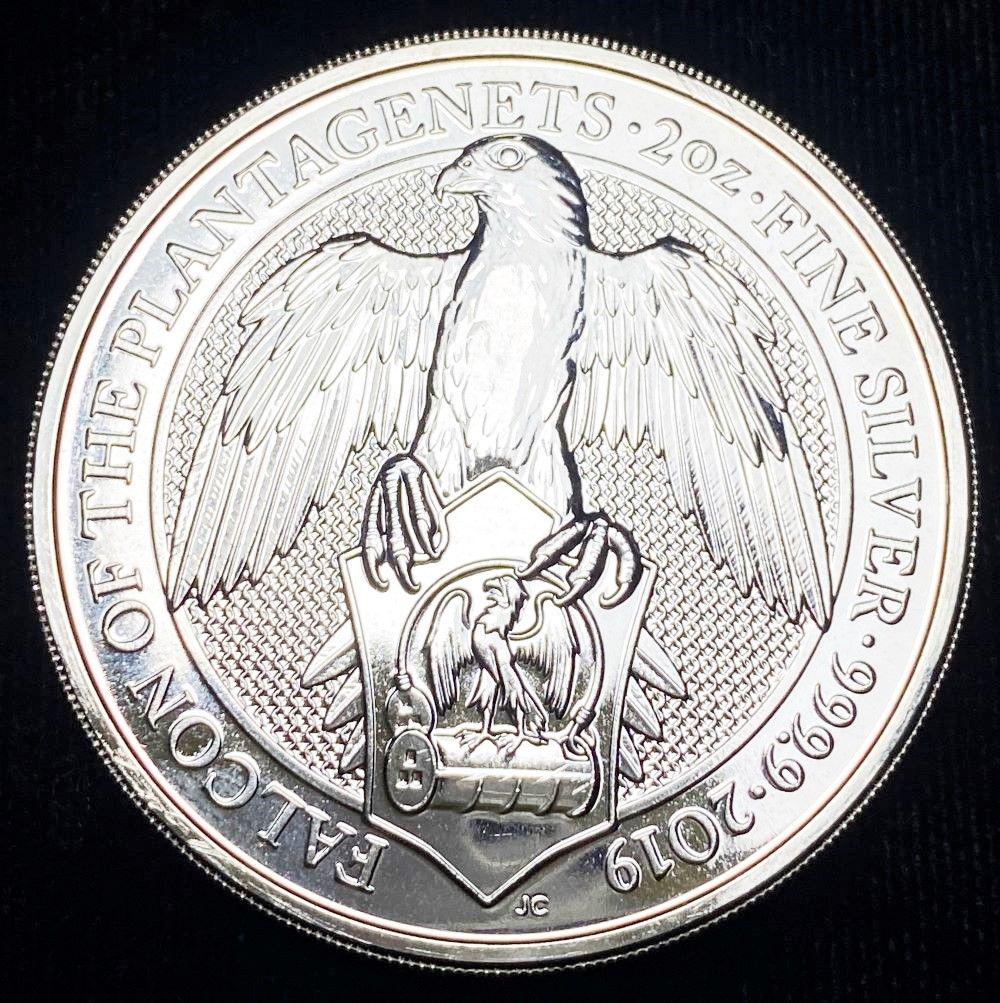 2019 Queen's Beasts 2oz Slvr Falcon Of The Plantagenets (1 of 3)