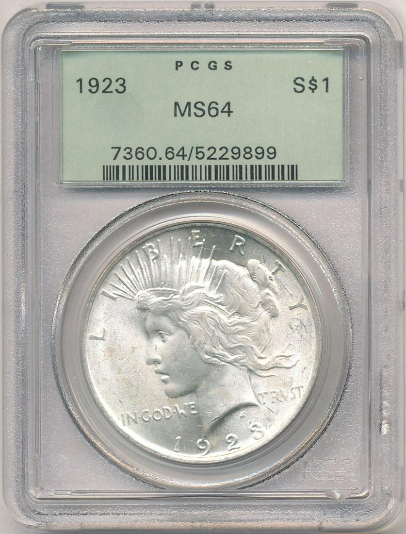 1923 Peace Silver Dollar OGH PCGS MS64 (1 of 4)