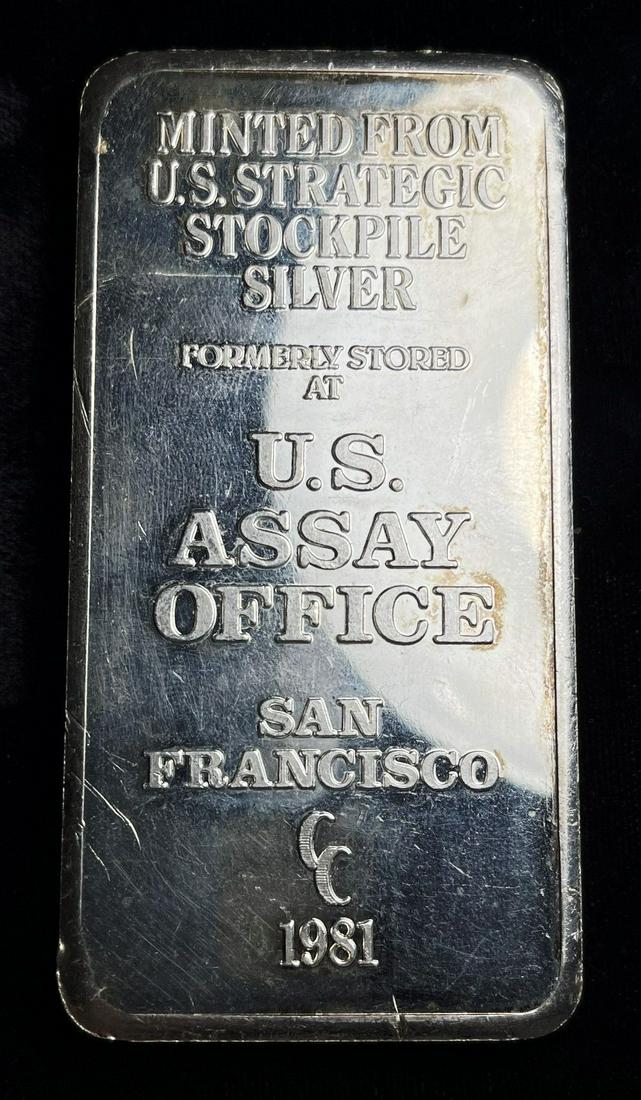 Vintage CC 10 Oz US Assay Silver Bar (1 of 5)