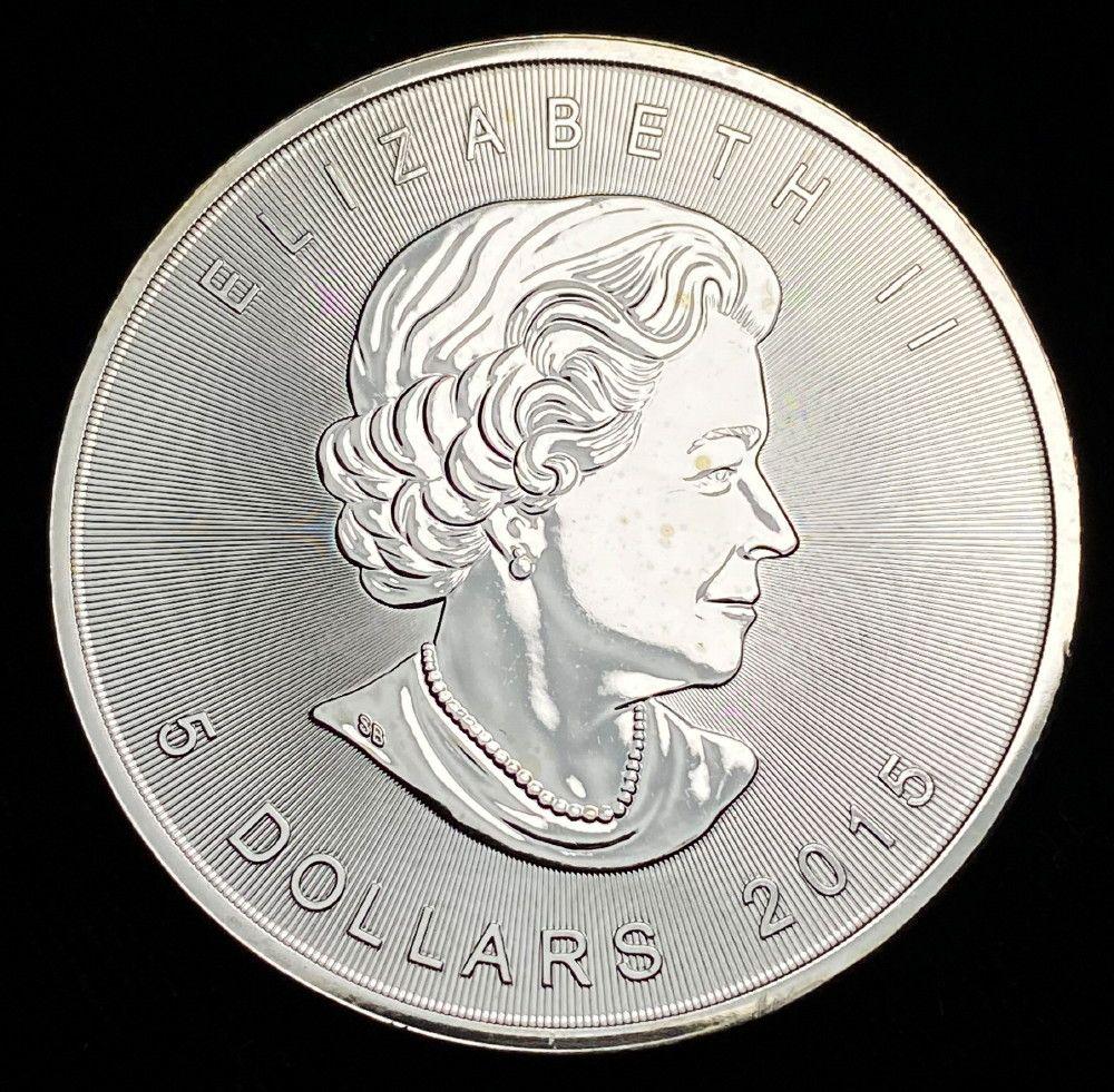 2015 $5 Canadian Maple 1 oz Silver: Winner shall receive the exact coin shown here. (EM/TVC=UP)