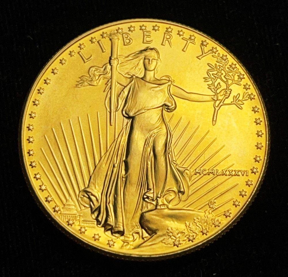 MCMLXXXVI 1986 $50 American Gold Eagle 1 oz (1 of 2)