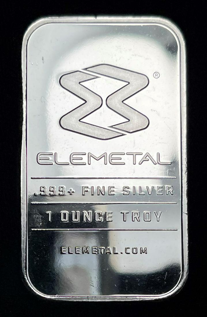 Elemetal Silver 1 oz Bar: Winner shall receive the exact bar shown here. (IS/UO)