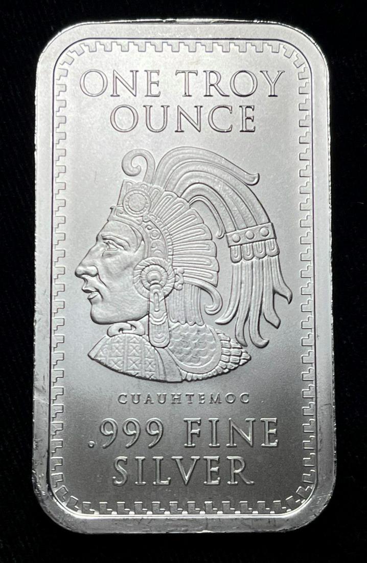 Aztec Calender 1 oz Silver Bar: Winner shall receive the exact bar shown here. (IS/UO)