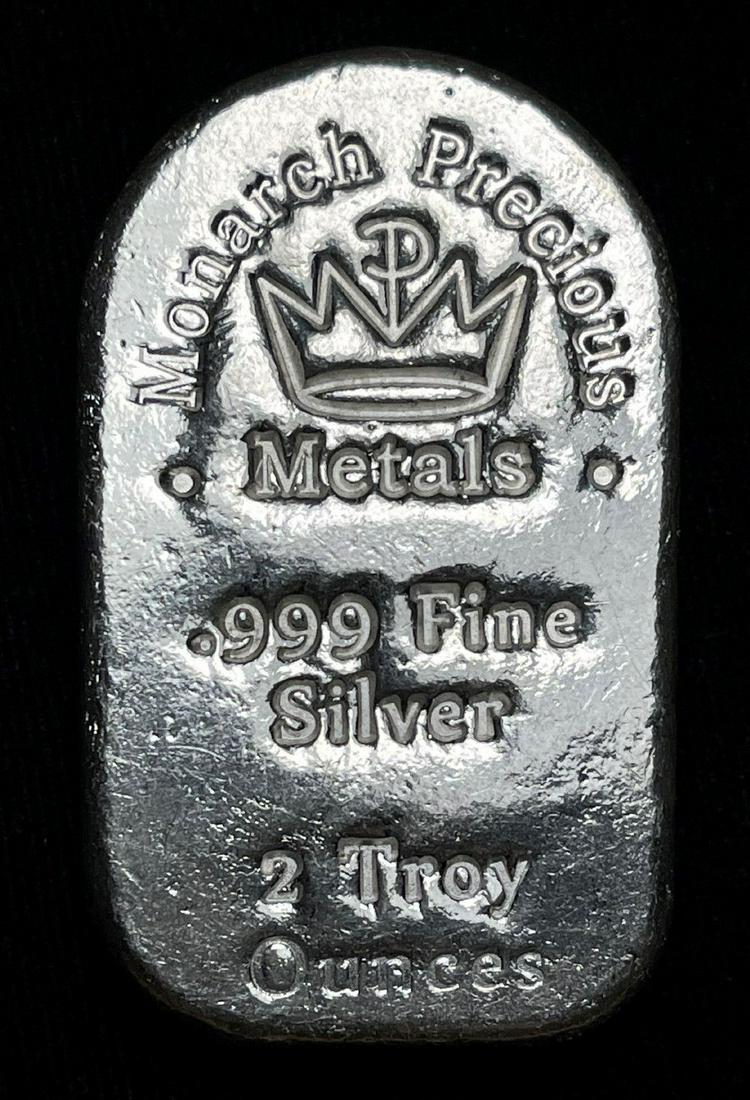 Monarch Precious Metals Hand Poured 2 oz Silver Bar (1 of 4)