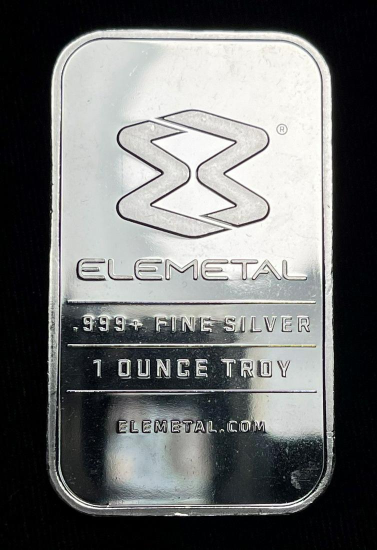 Elemetal Silver 1 oz Bar: Winner shall receive the exact bar shown here. (IS/UO)