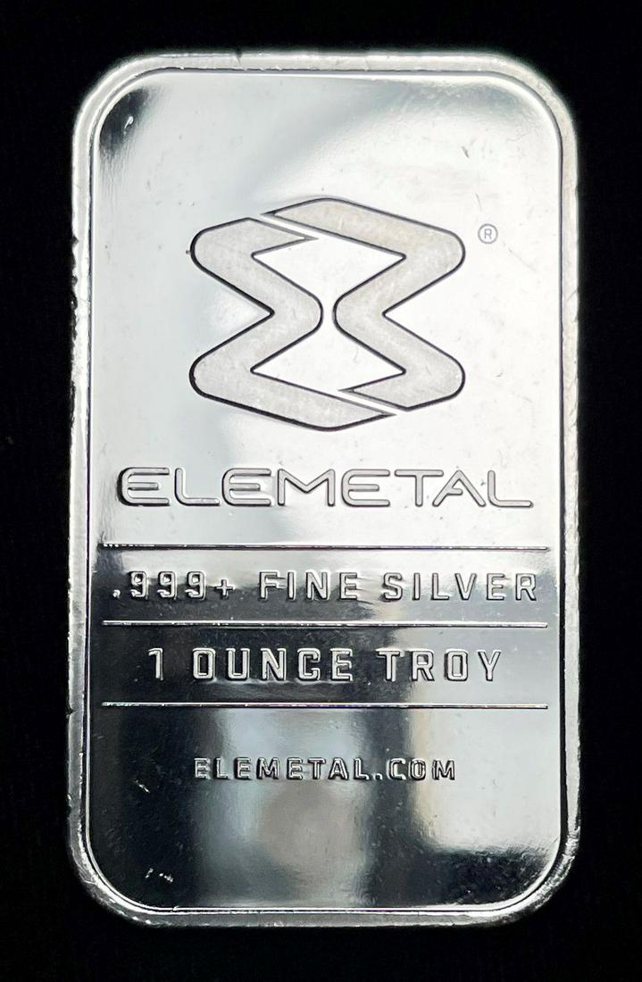 Elemetal Silver 1 oz Bar: Winner shall receive the exact bar shown here. (IS/UO)