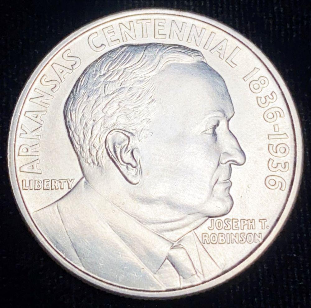 1936 Arkansas Cent. Robinson Comm. Slvr Half Dollar (1 of 2)