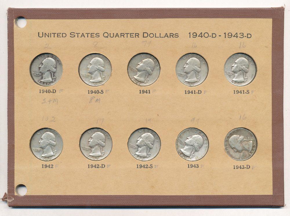 U.S. Washington Quarter Set (10-coins) 1940-D-1943-D (1 of 6)