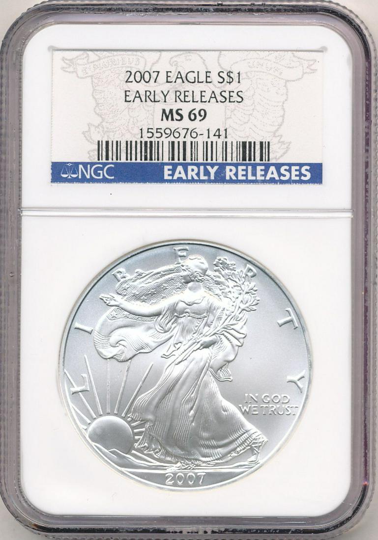 2007 Early Release American Silver Eagle NGC MS69 (1 of 4)