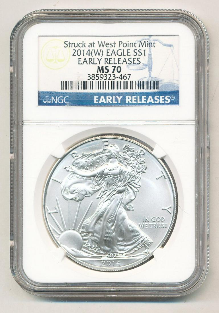 2014-W Early Release American Silver Eagle NGC MS70 (1 of 2)