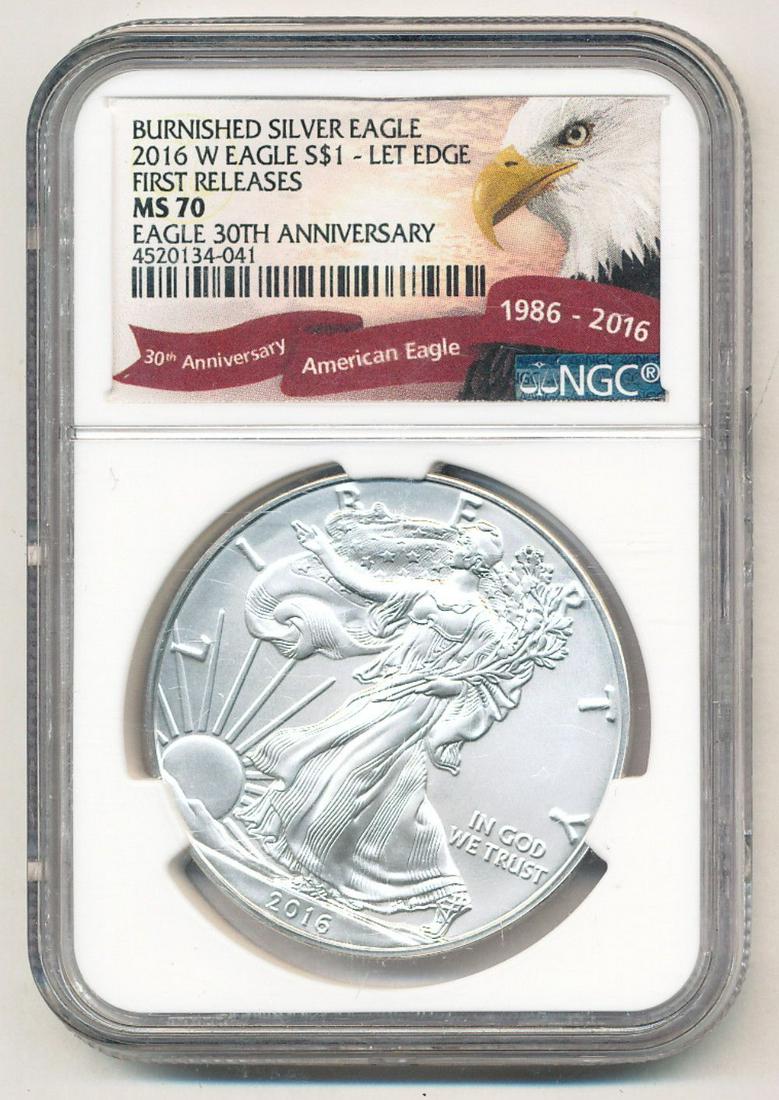 2016-W First Release 30th Anniv. Silver Eagle NGC MS70 (1 of 2)