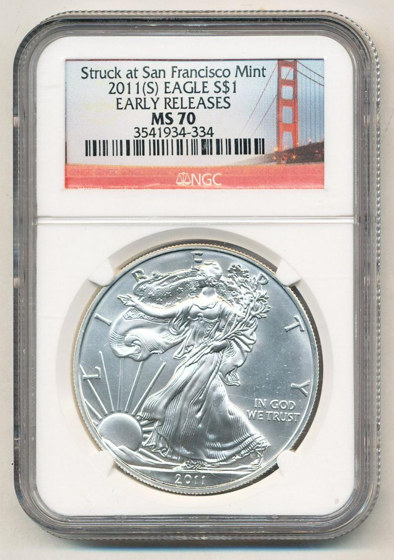 2011-S Early Release Struck At SF Silver Eagle NGC MS70 (1 of 2)