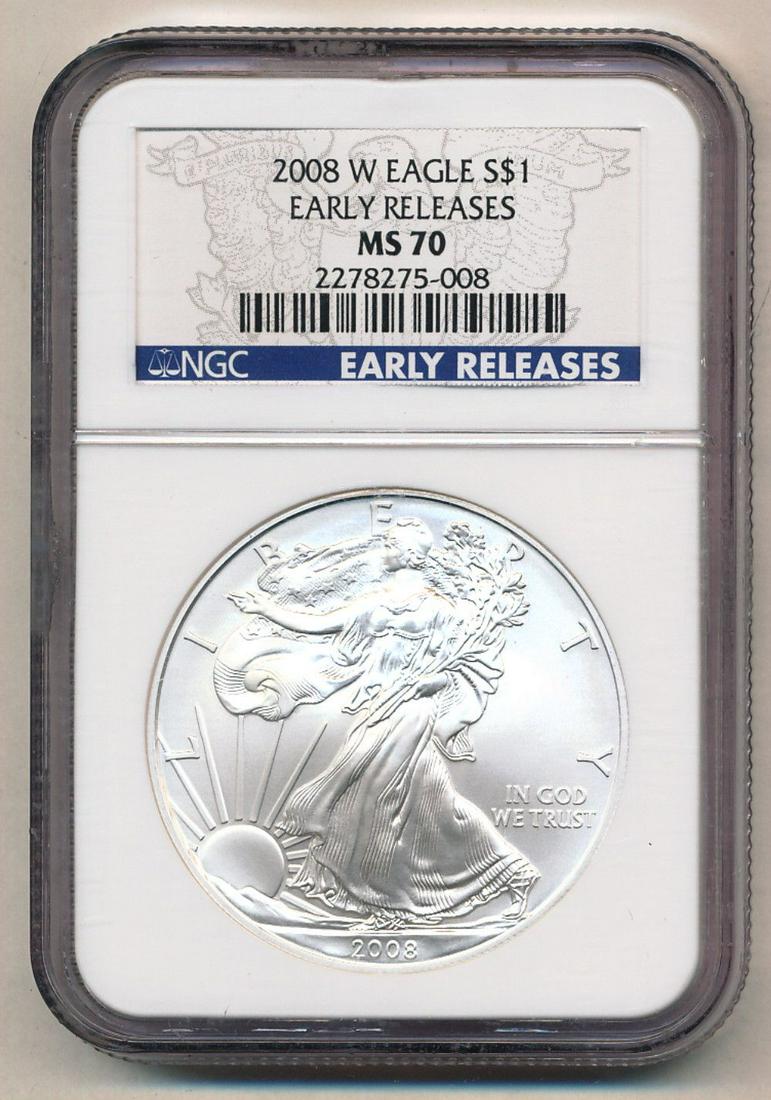 2008-W Early Release Silver Eagle NGC MS70 (1 of 2)