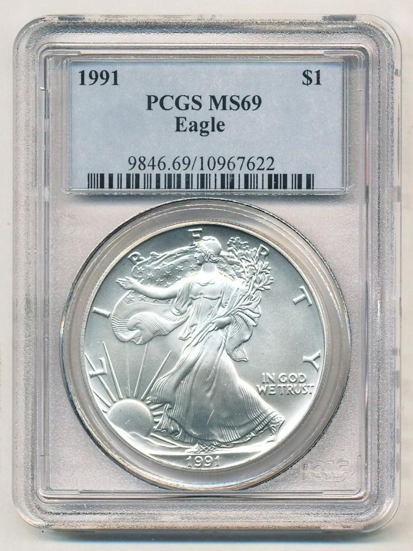 1991 American Silver Eagle PCGS MS69 (1 of 2)
