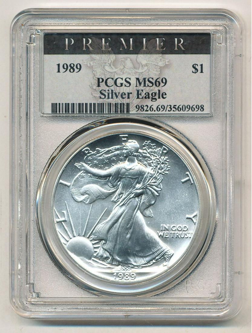1989 Premier American Silver Eagle PCGS MS69 (1 of 2)