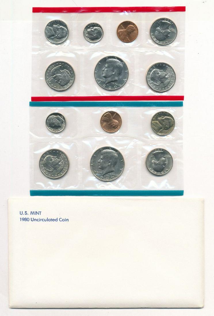 1980 Uncirculated U.S. Mint Set (12-coins) (1 of 8)