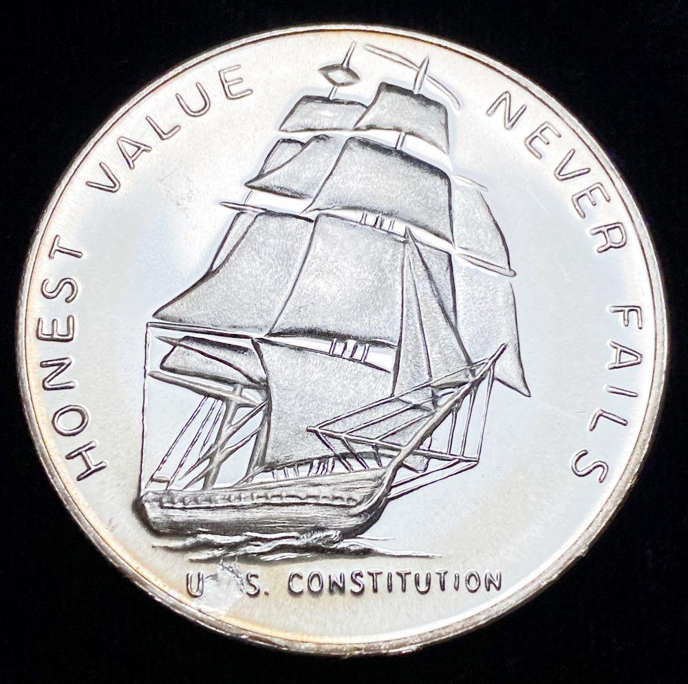 "Honest Value Never Fails" Silver 1 oz Trade Unit: Winner shall receive the exact coin shown here. (RR/B)