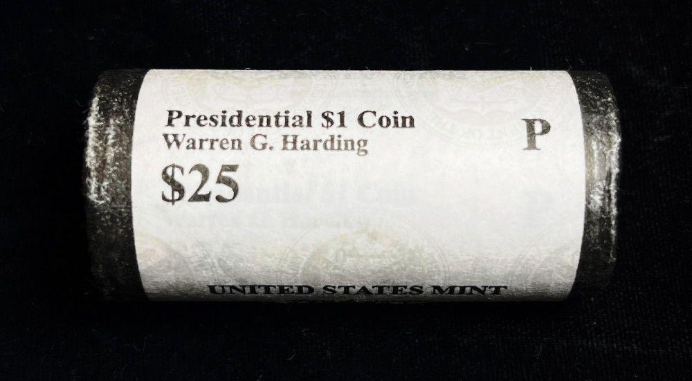 2014 Mint Sealed Roll $25 FV Presidential $1 Coin: 2014 Mint Sealed $25 Face Value Presidential $1 Coin Warren G. HardingWinner shall receive the exact (25) coins shown here. (EM/B)