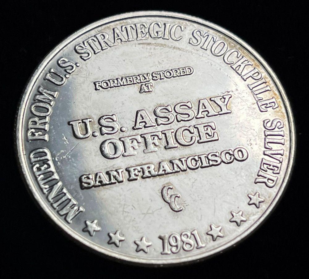 Vintage 1981 San Francisco US Assay 1oz Slvr Trade Unit (1 of 2)