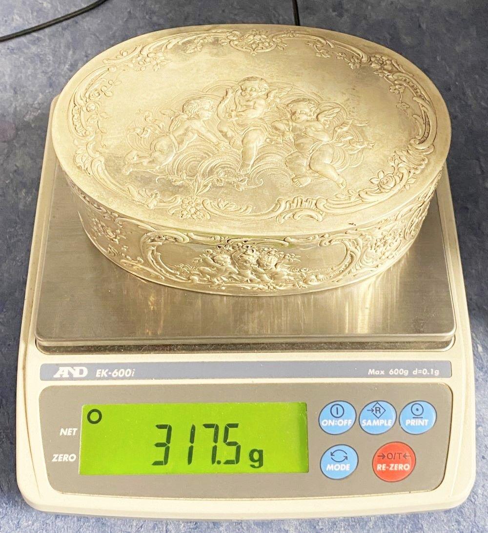 317.5 Grams .800 Silver Angelic Jewelry Box (1 of 9)