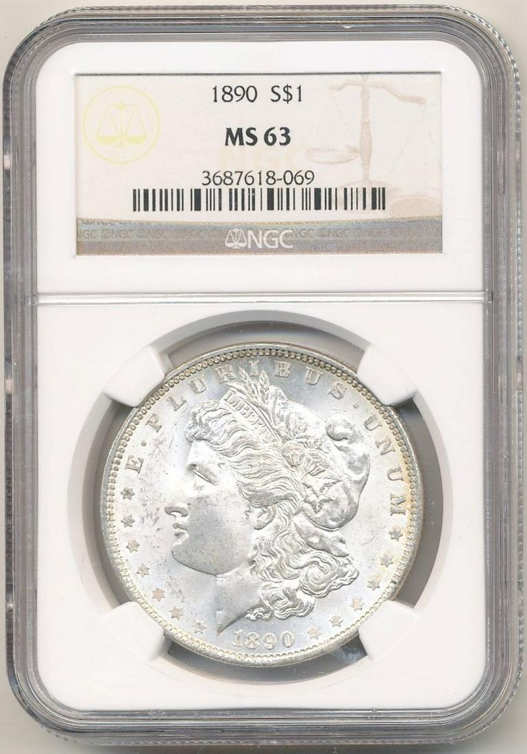 1890 Morgan Silver Dollar NGC MS63 (1 of 4)
