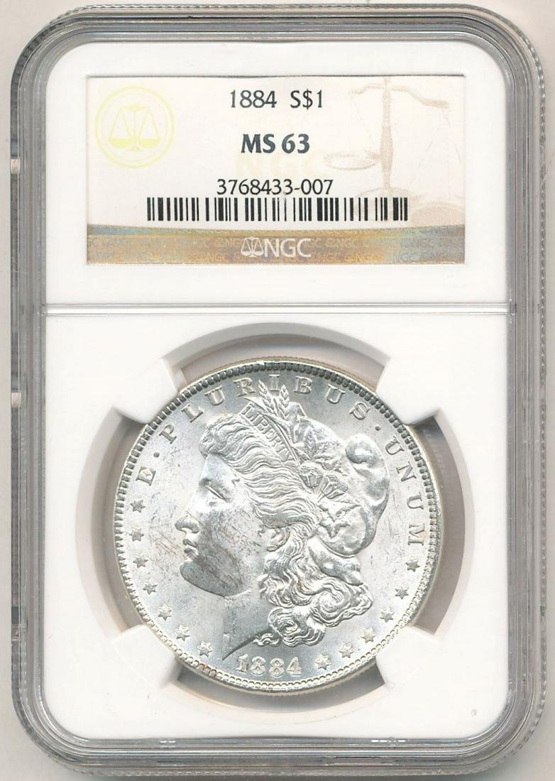 1884 Morgan Silver Dollar NGC MS63 (1 of 4)
