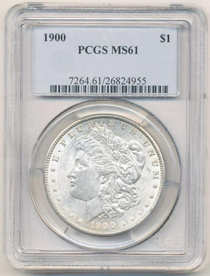 1900 Morgan Silver Dollar PCGS MS61 (1 of 4)