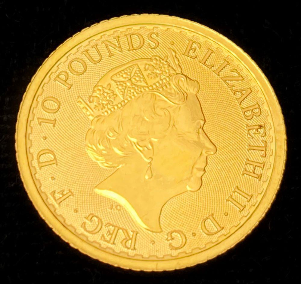 2021 1/10 oz Gold Britannia: Winner shall receive the exact coin shown here. (RR/LOI)