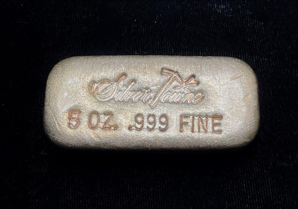 Vintage SilverTowne Poured Silver 5 oz Bar (1 of 6)