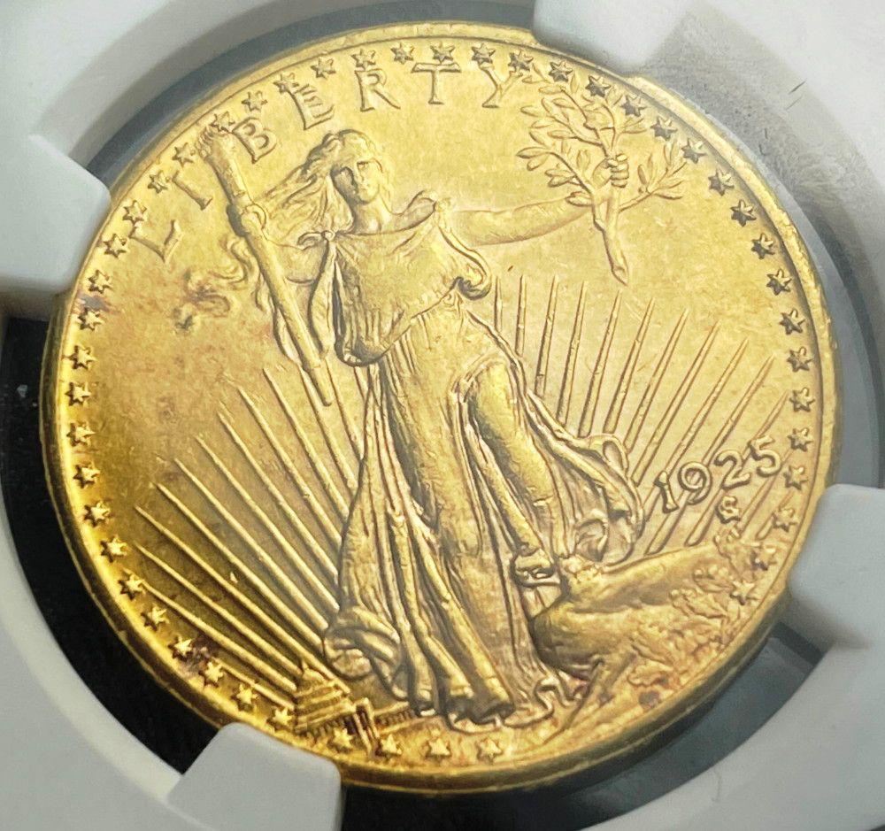 Fresh 1925 $20 Gold Saint Gaudens NGC MS62 (1 of 4)