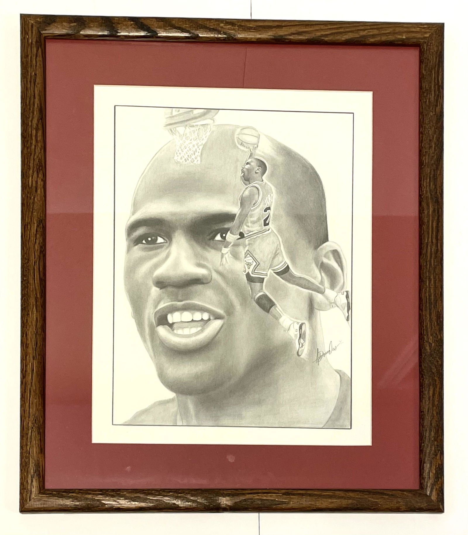 Michael Jordan Framed Artwork (Artist signed) (1 of 3)