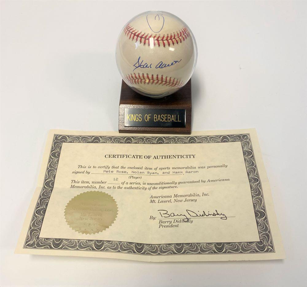 Pete Rose / Nolan Ryan / Hank Aaron Autographed (1 of 6)