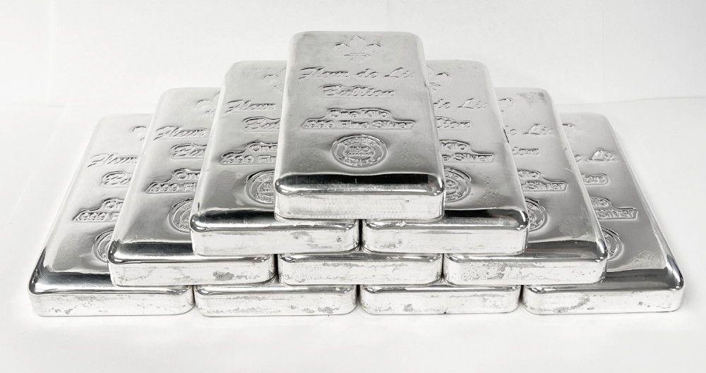 (2) Kilo .999 Proof Fleur De Lis Silver Bars (1 of 10)