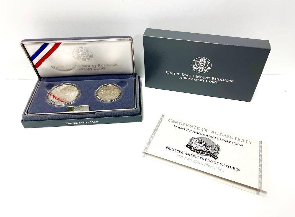 1991 U.S. Mount Rushmore Anniversary Proof Set OGP/COA (1 of 7)