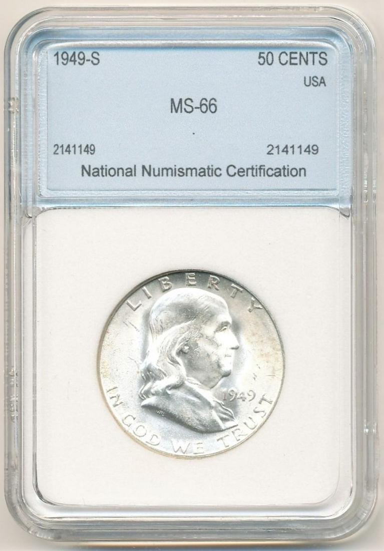 1949-S Franklin Silver Half Dollar MS66 (1 of 4)