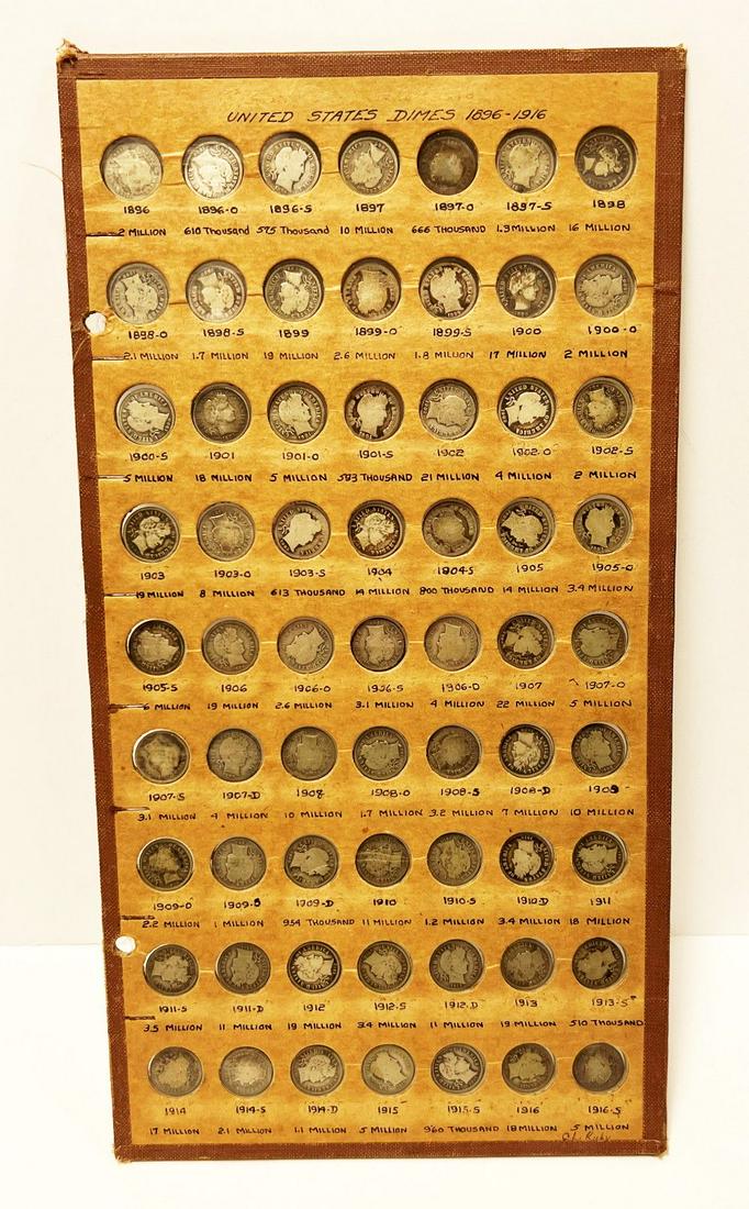 1896-1916 Barber Silver Dimes (63 coins) (1 of 14)